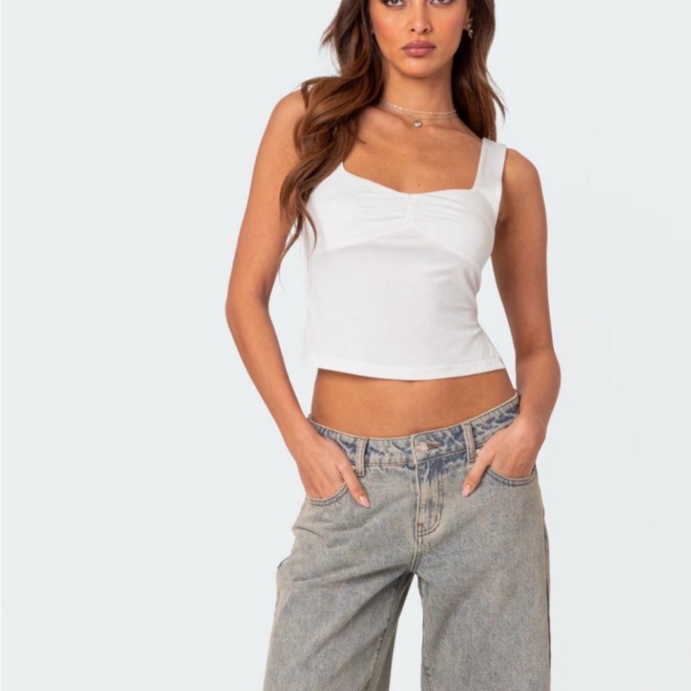 Edikted White Crop Top